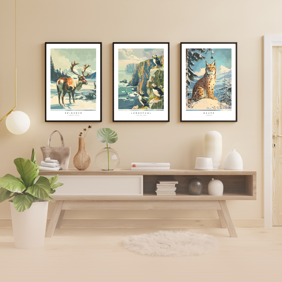 Arctic animals (museum-quality) poster - Reindeer