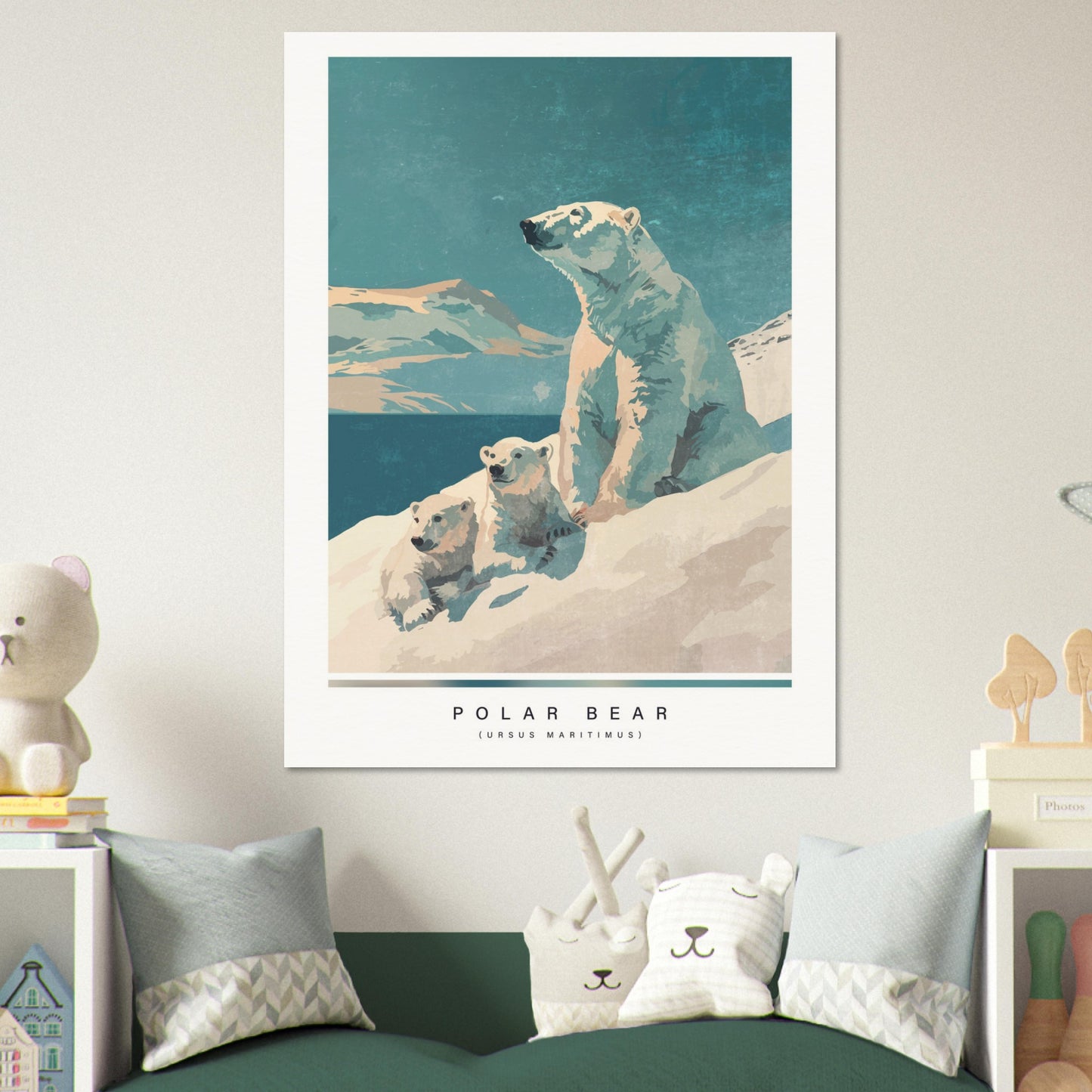 Arctic animals, polar bears on the wall