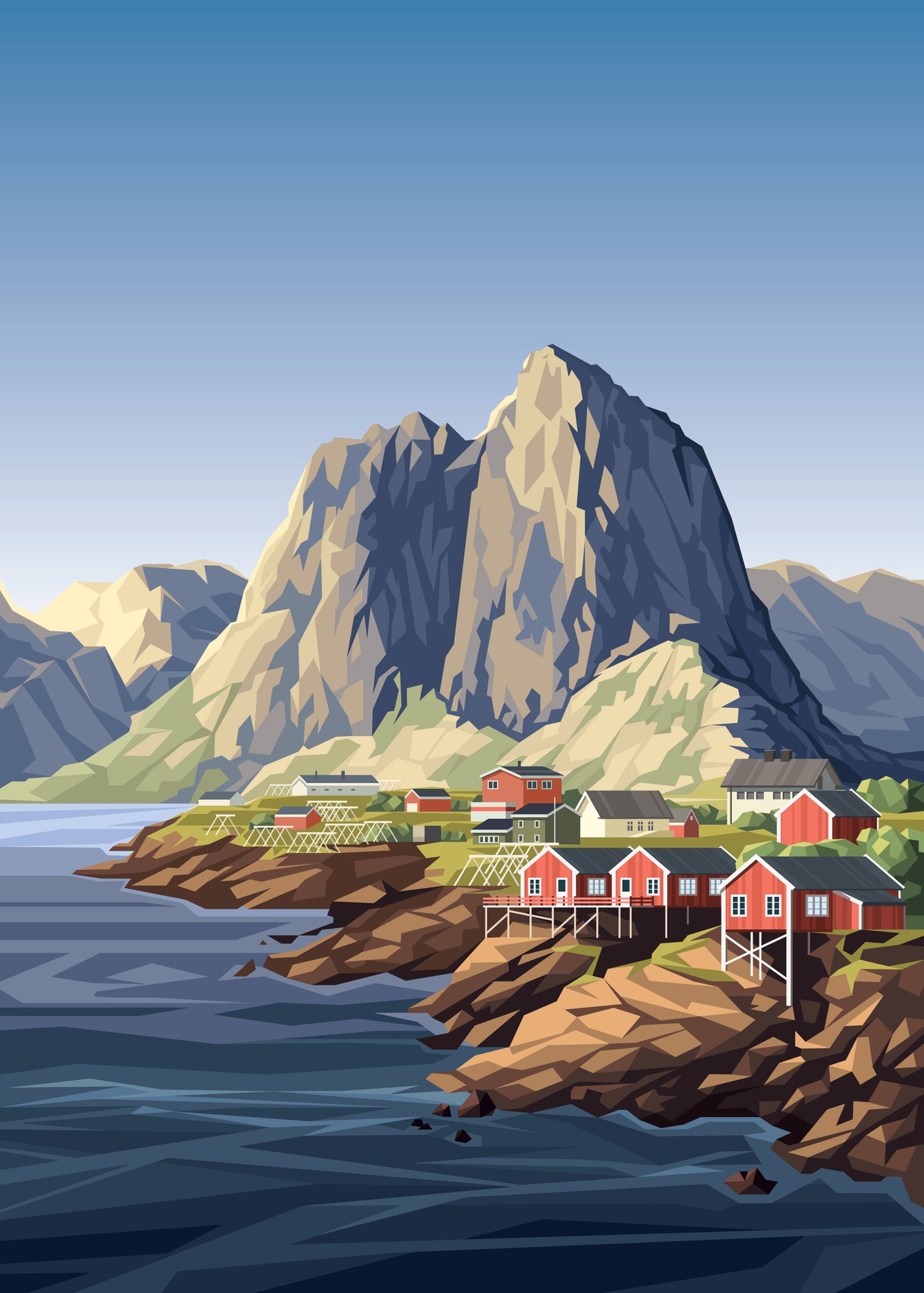 Painted picture from Hamnøy in Lofoten.