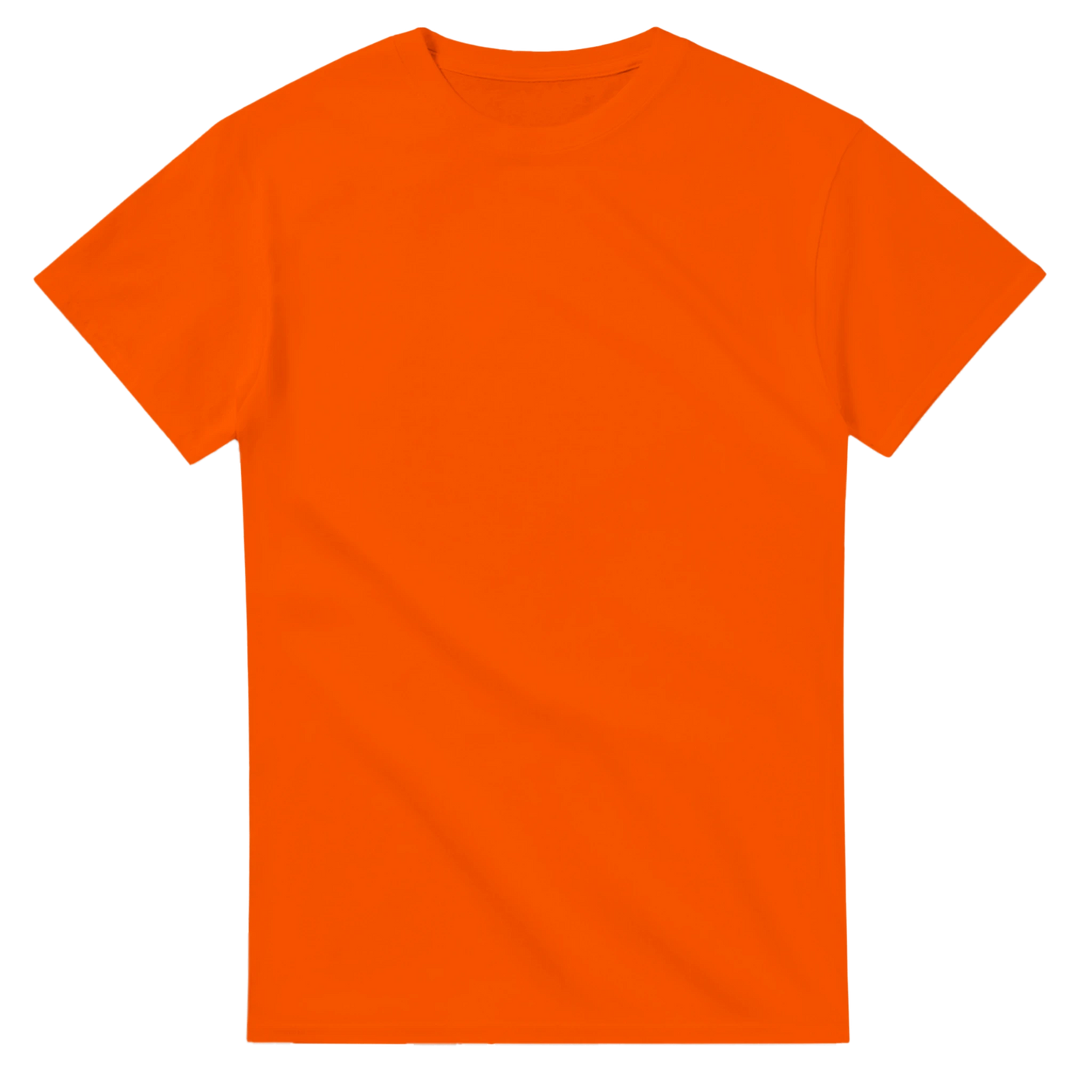 Orange t-shirt with no print in the front.