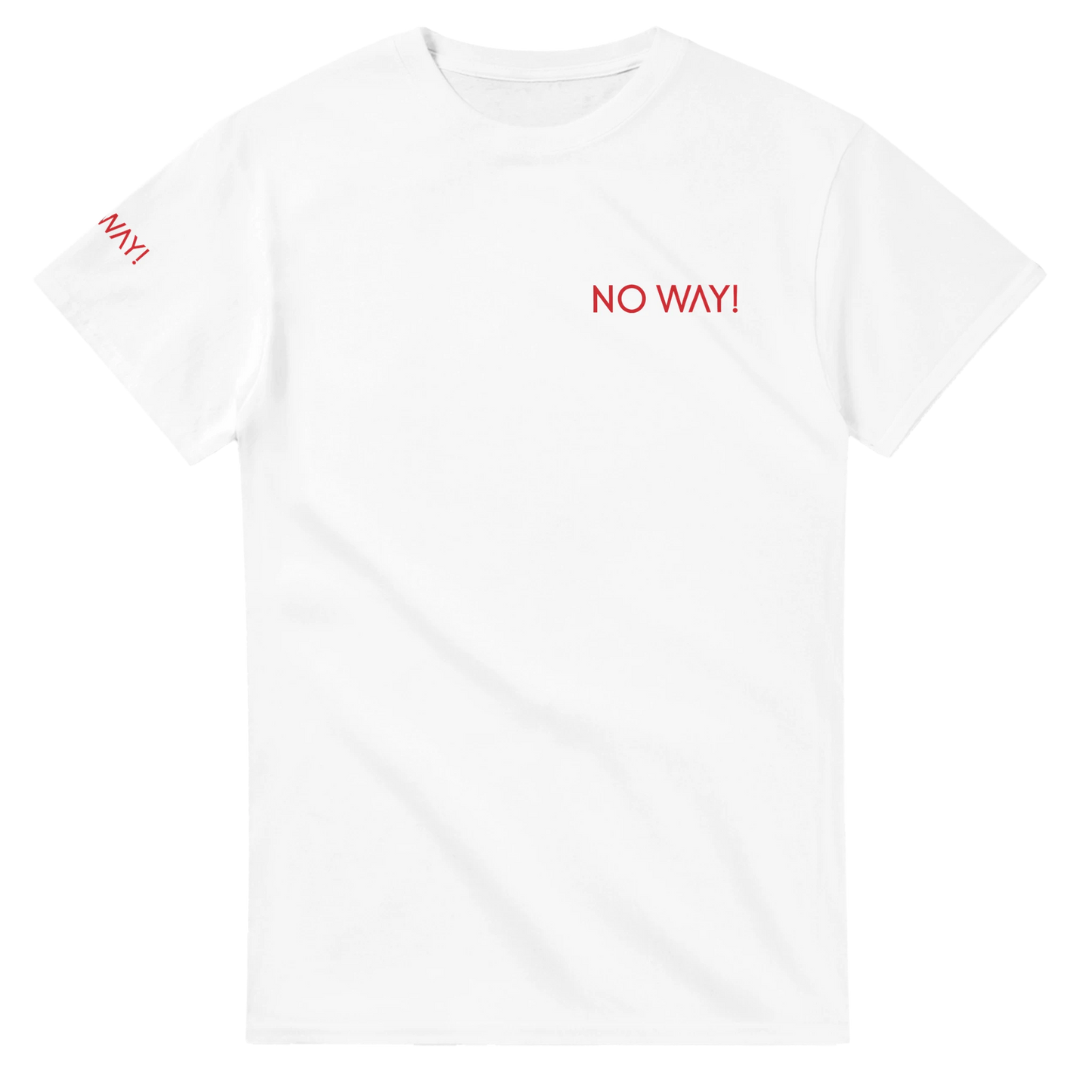 White NO WAY t-shirt front side