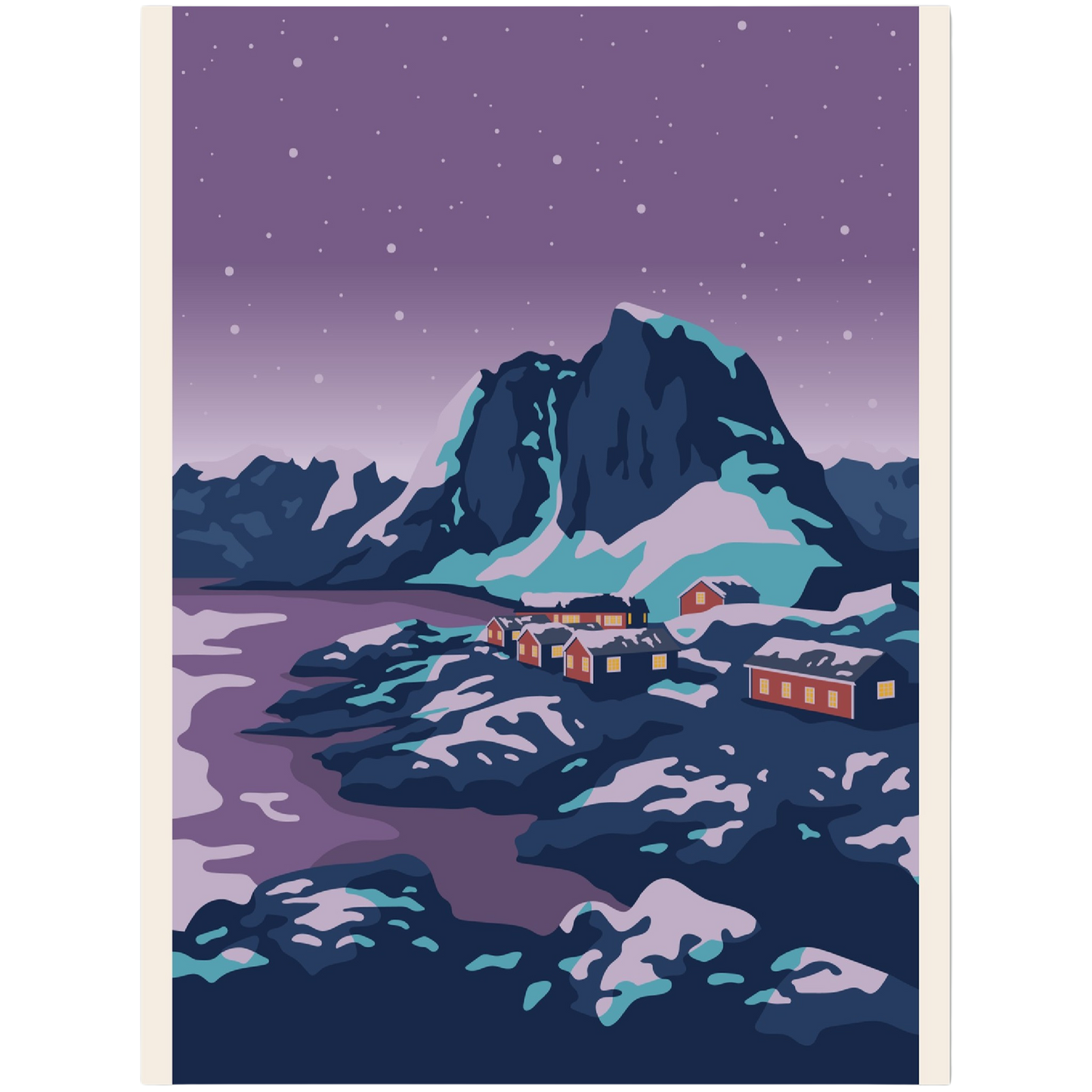 Poster, winter and stars in Hamnøy Lofoten