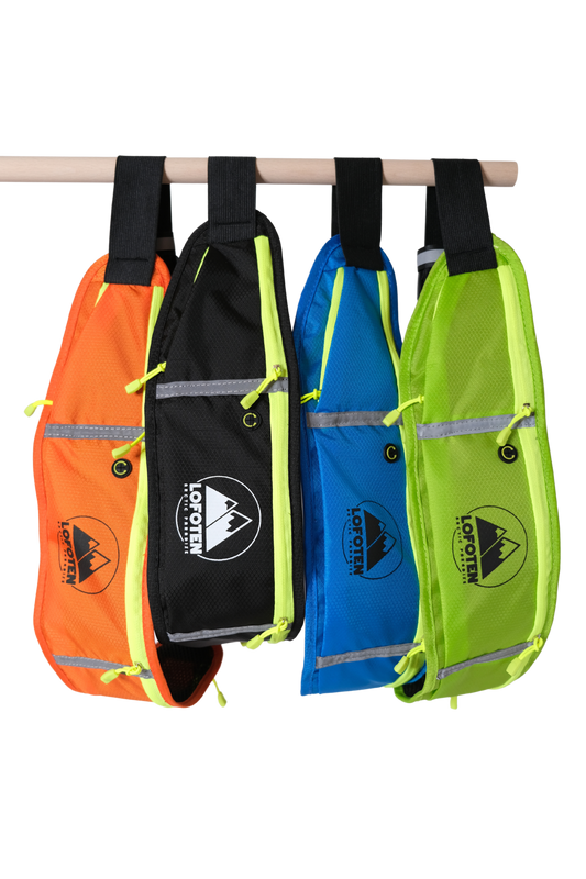 Bum bags in four different colors.
