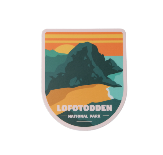 Sticker from Bunes Beach in Lofotodden National Park in Lofoten. 