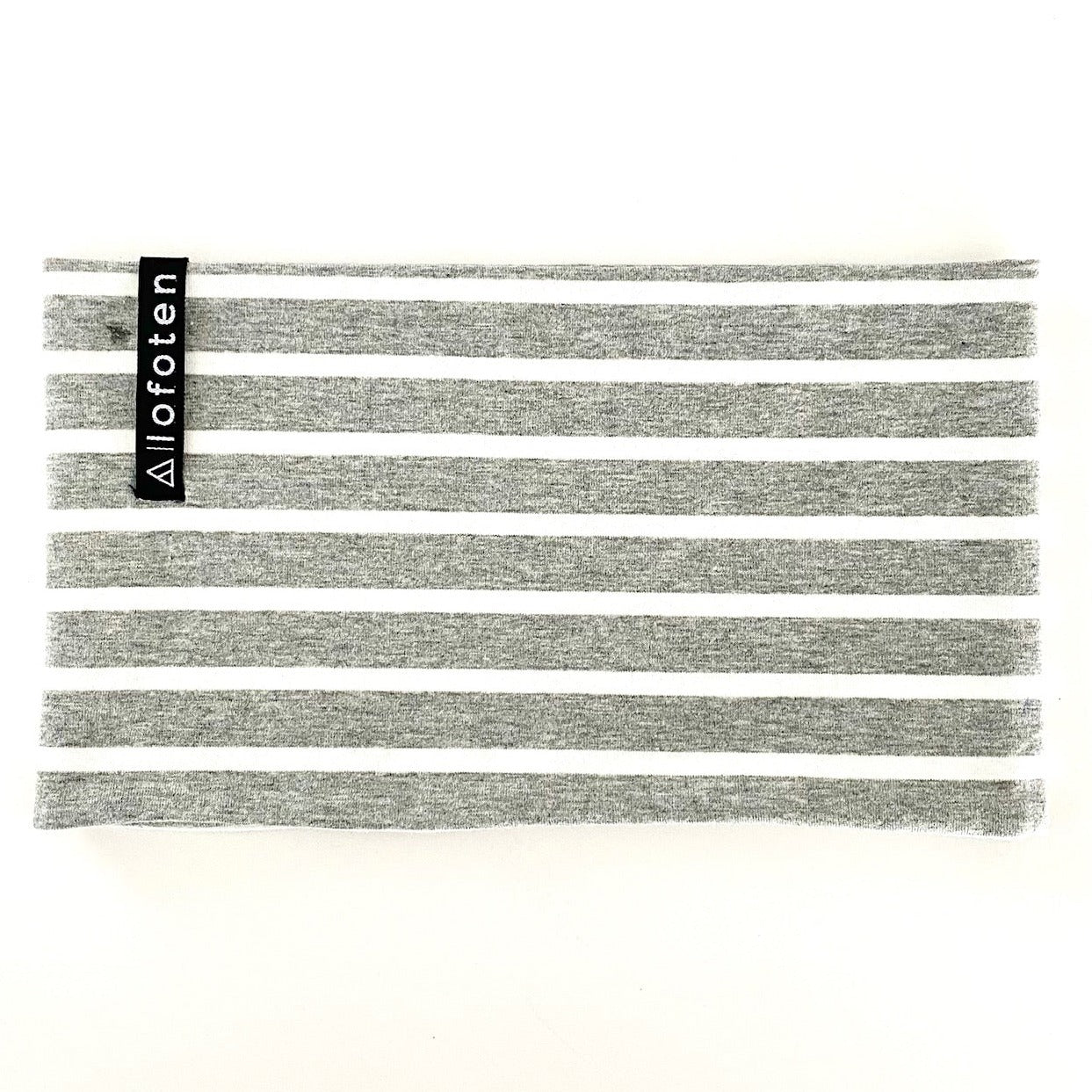 Striped Lofoten headband in grey and white