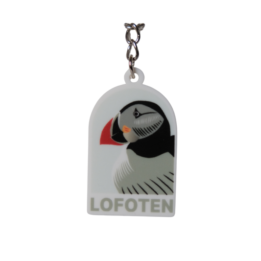 Puffin keychain in rubber