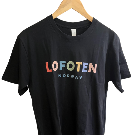 Lofoten t-shirt, black with text