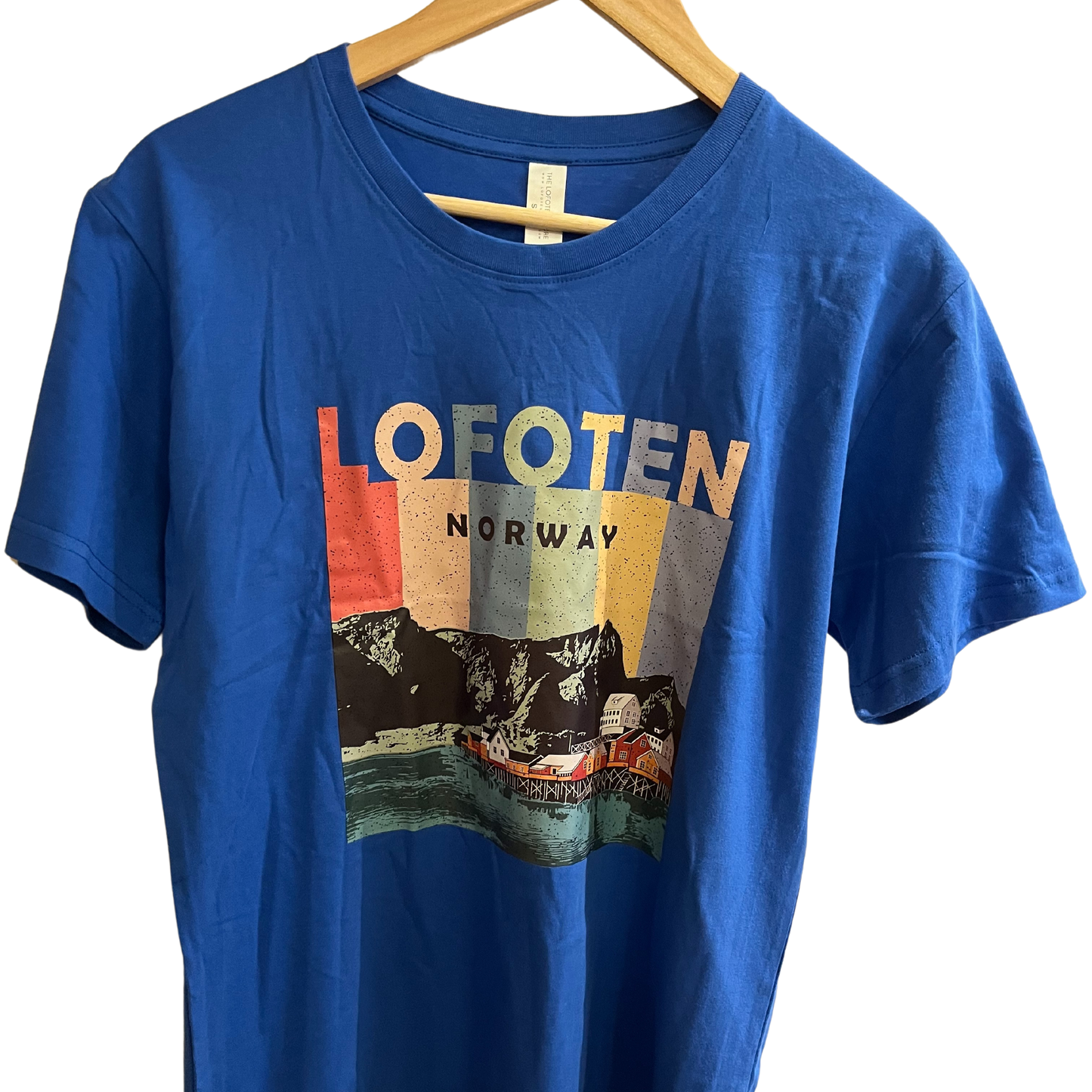 Lofoten t-shirt, blue Sakrisøy