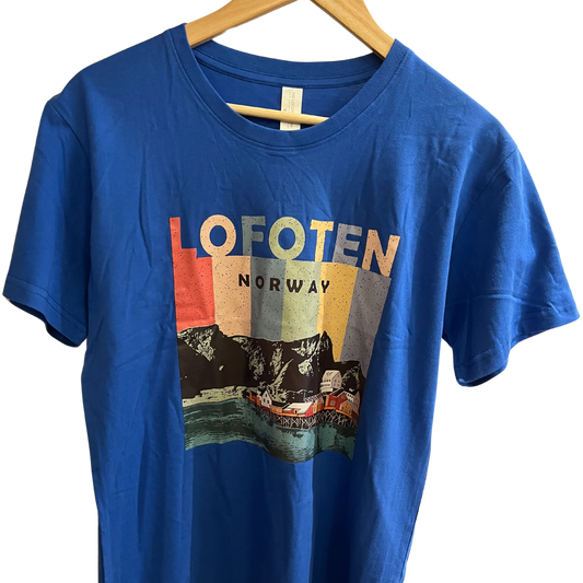 Lofoten t-shirt, blue Sakrisøy