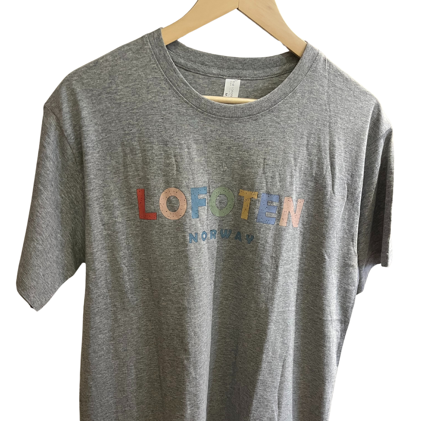 Lofoten t-shirt, grey with text