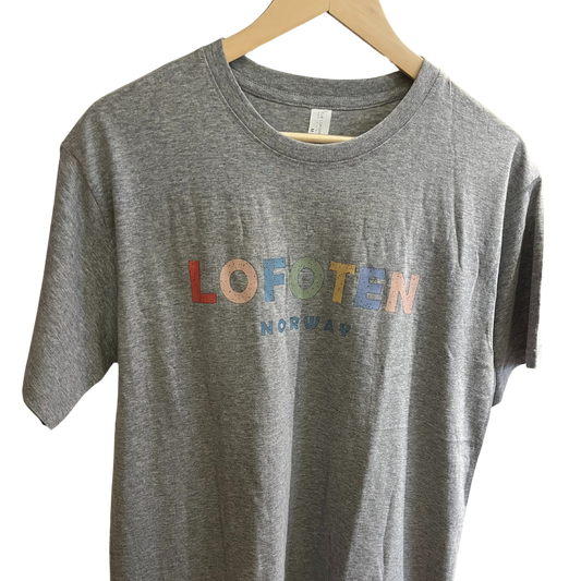 Lofoten t-shirt, grey with text