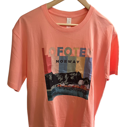 Lofoten t-shirt, pink Sakrisøy