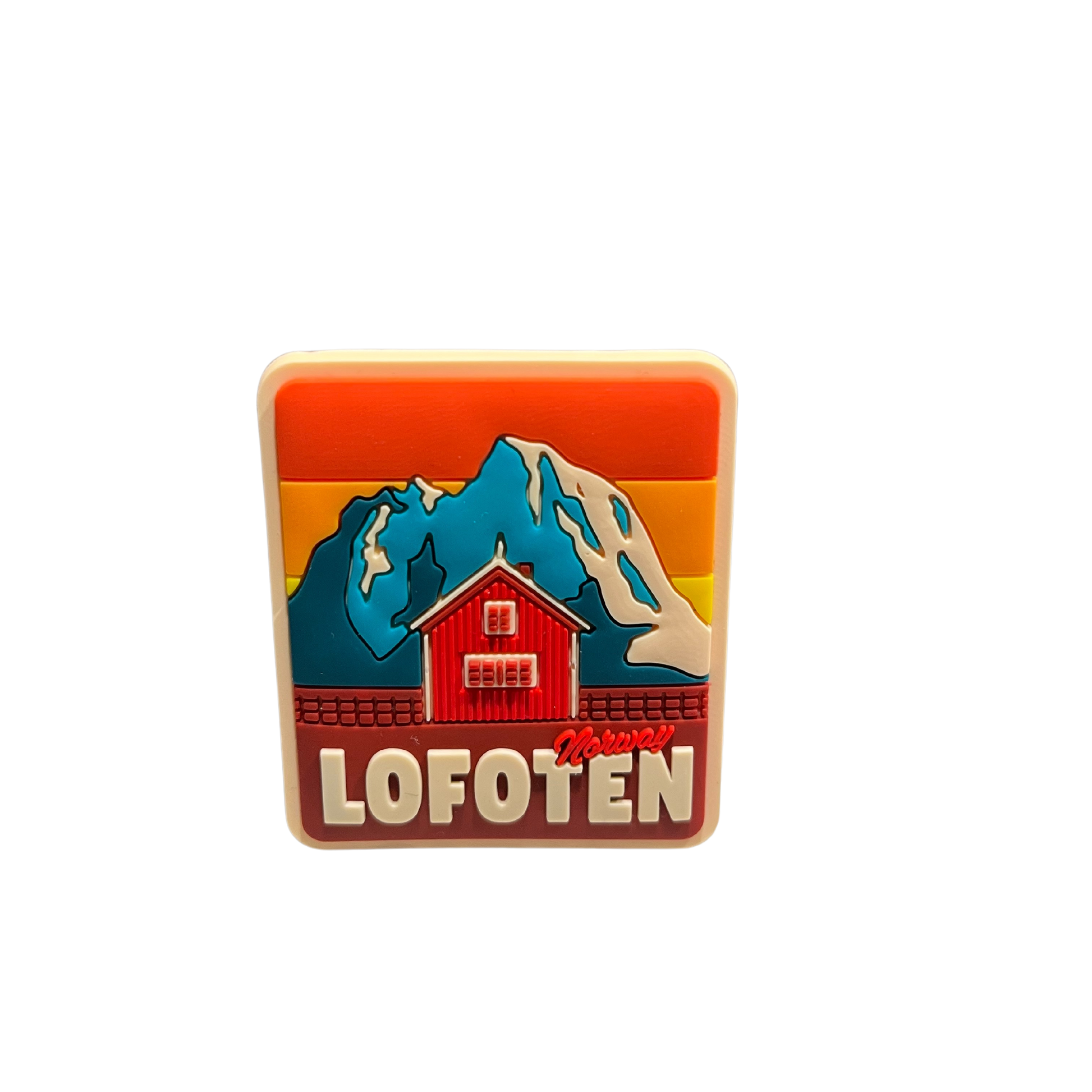 Midnight sun in Lofoten, rubber magnet.