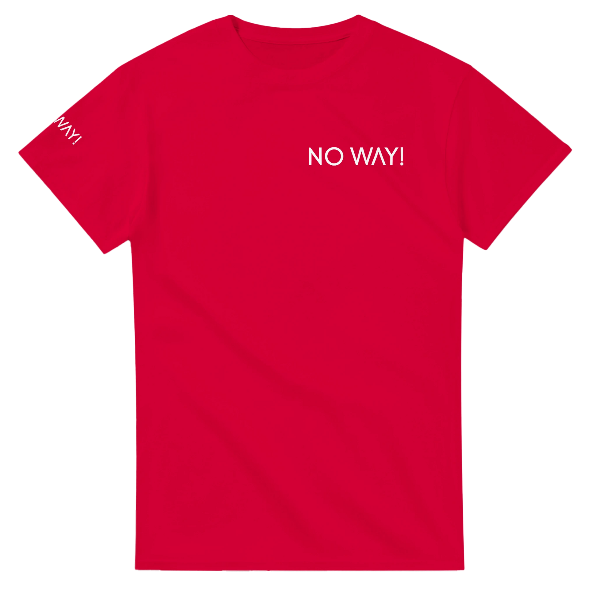 Red NO WAY t-shirt from the front side