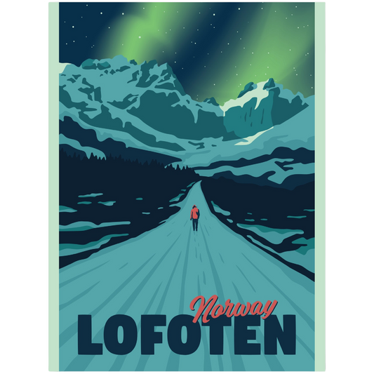 Poster, road to Nusfjord in Lofoten