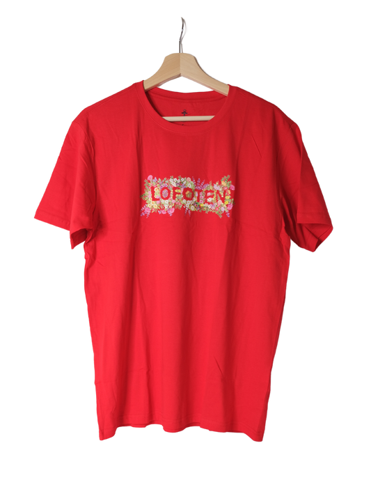 Lofoten flower t-shirt, red