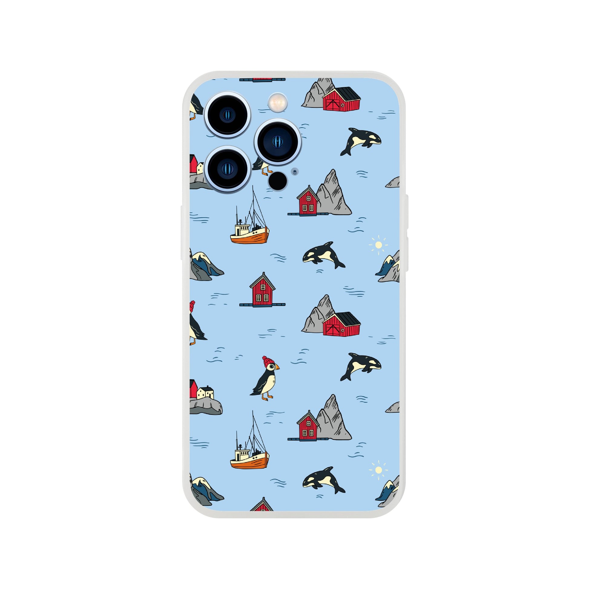Puffin and orca phone cover